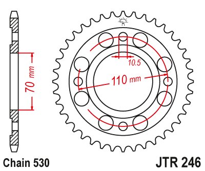 CB 400 N (1979 - 1980) plieninė galinė žvaigždutė | JT Sprockets