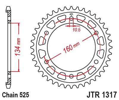 NT 1100 DCT (2022 - 2022) plieninė galinė žvaigždutė | JT Sprockets