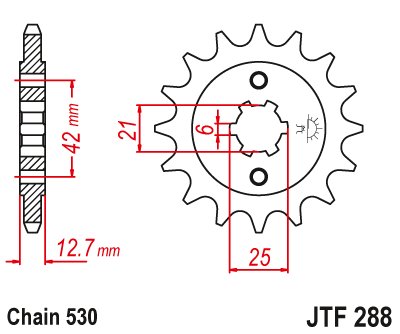 CB 750 (1971 - 1977) plieninė priekinė žvaigždutė | JT Sprockets