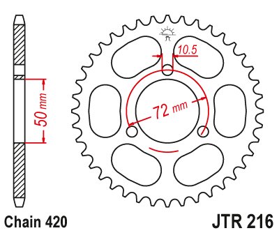 NSR 50 S (1989 - 2022) plieninė galinė žvaigždutė | JT Sprockets