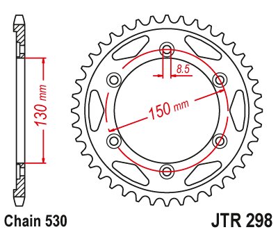 VFR 400 R (1986 - 1986) plieninė galinė žvaigždutė | JT Sprockets