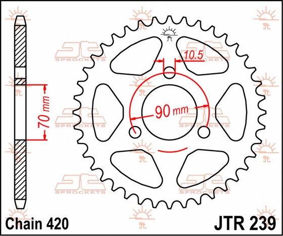 MTX 50 S (1983 - 1985) plieninė galinė žvaigždutė | JT Sprockets