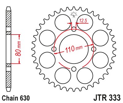 CB 750 (1977 - 1980) plieninė galinė žvaigždutė | JT Sprockets