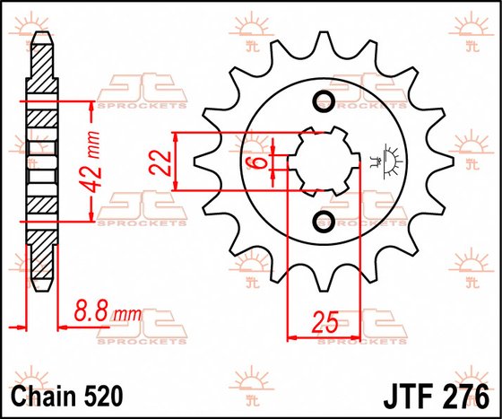 CB 250 (1978 - 1982) plieninė priekinė žvaigždutė | JT Sprockets