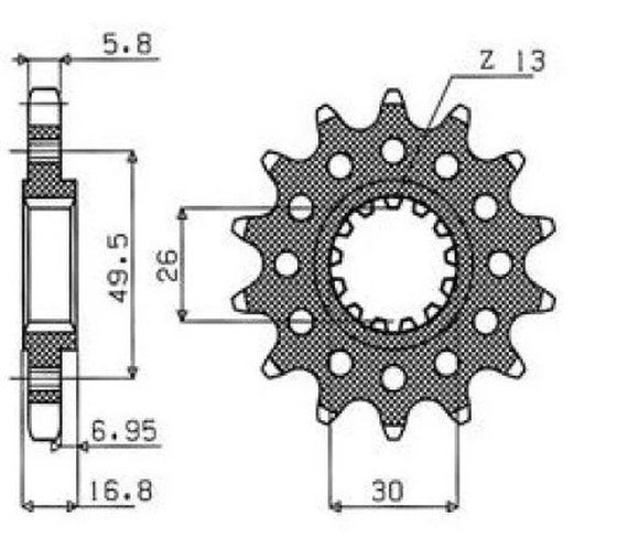 CBR 929 RR FIREBLADE (1992 - 2003) priekinė žvaigždutė | SUNSTAR SPROCKETS