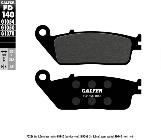 VT 750 C2B SHADOW (2010 - 2022) pusiau metalinės priekinės stabdžių trinkelės (honda/triumph) | GALFER