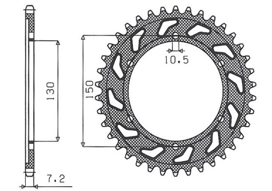 XL 700 V TRANSALP (2008 - 2013) galinė plieninė žvaigždutė - 47 dantys, 525 žingsnių | SUNSTAR SPROCKETS