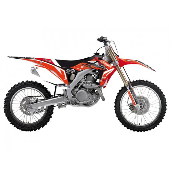 CRF 450 X (2013 - 2016) pilnas lipdukų rinkinys ir sėdynės užvalkalas | BLACKBIRD