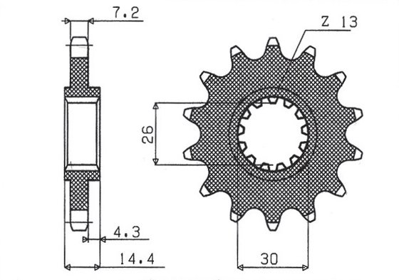 CB 750 (1992 - 2000) 15 dantukų 525 pikio juodos spalvos plieninė priekinė atsarginė žvaigždutė | SUNSTAR SPROCKETS