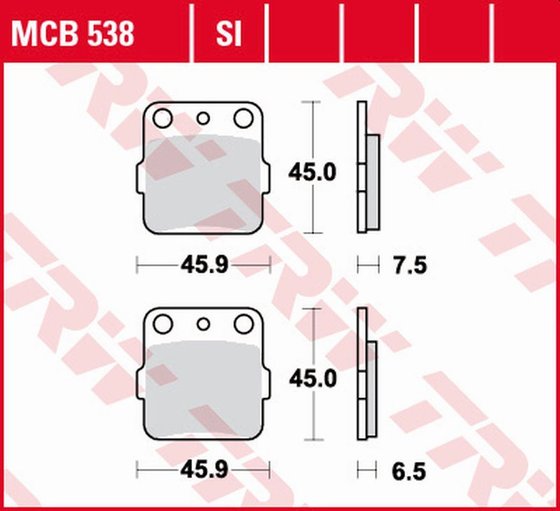 TRX 500 (2001 - 2021) sukepinto metalo bekelės stabdžių trinkelės | TRW