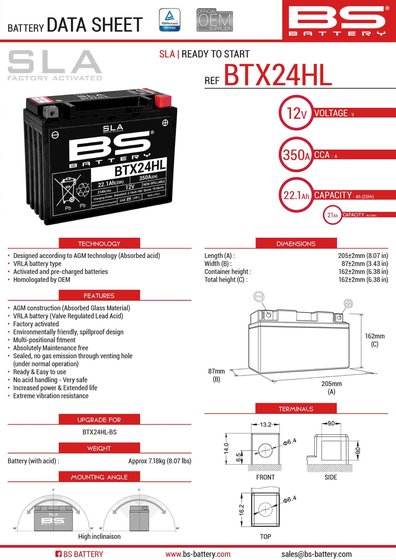 CBX 1000 (1981 - 1983) btx24hl akumuliatorius | BS BATTERY