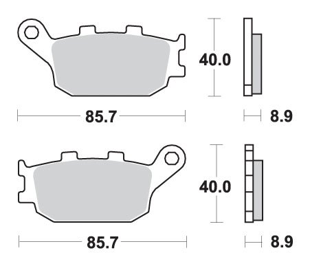 CB 1300 (2005 - 2013) galinės sukepintos stabdžių kaladėlės | SBS