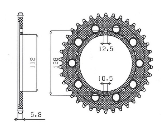 CTX 700 (2014 - 2016) aliumininė galinė žvaigždutė | SUNSTAR SPROCKETS