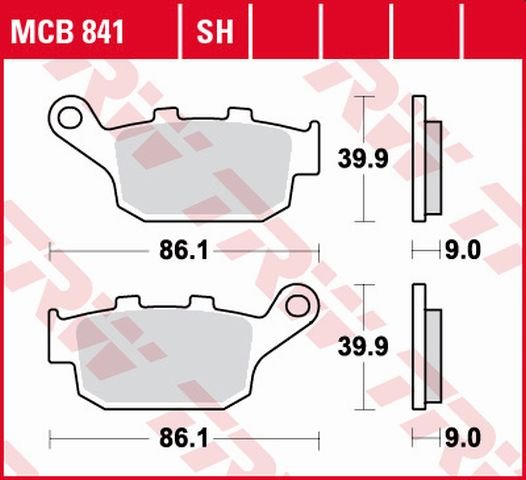 CRF 1000 L AFRICA TWIN (2016 - 2019) sukepinta galinė stabdžių kaladėlė, skirta naudoti gatvėse | TRW