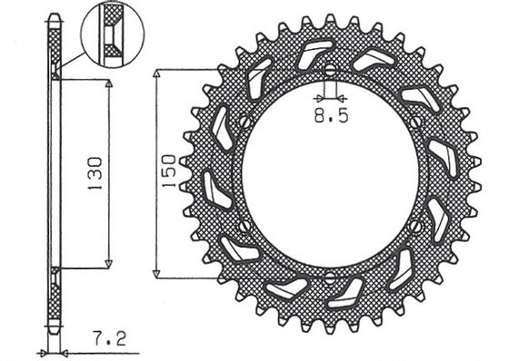 XLR 125 (1998 - 2002) galinė žvaigždutė | SUNSTAR SPROCKETS