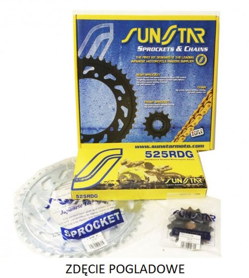 XL 600 V TRANSALP (1989 - 2000) plieninės grandinės rinkinys su x-ring performance pakaitine grandine xl600-700 | SUNSTAR SPROCKETS