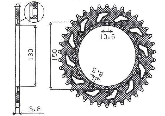 NX 650 DOMINATOR (1995 - 2001) galinė žvaigždutė | SUNSTAR SPROCKETS