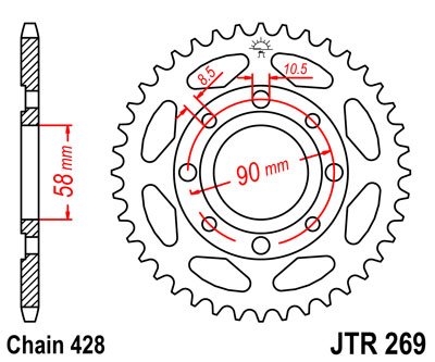 CB 125 T (1982 - 1988) rear sprocket | JT Sprockets