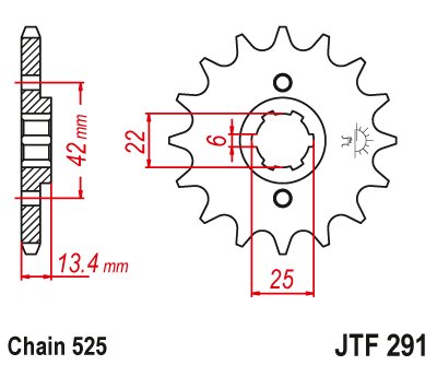 CB 450 (1986 - 1989) front sprocket 16tooth pitch 525 jtf29116 | JT Sprockets