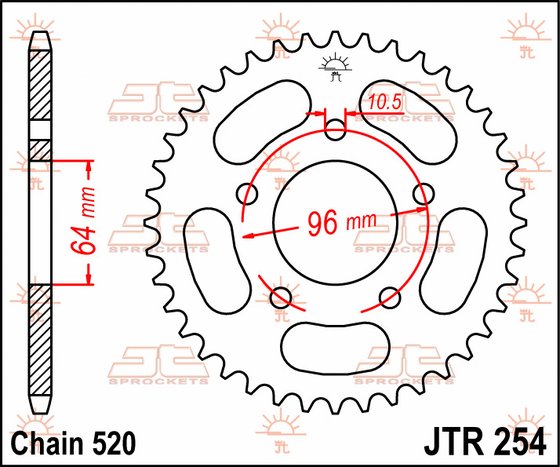 XL 200 R (1981 - 1983) rear sprocket 37 tooth pitch 520 jtr25437 | JT Sprockets