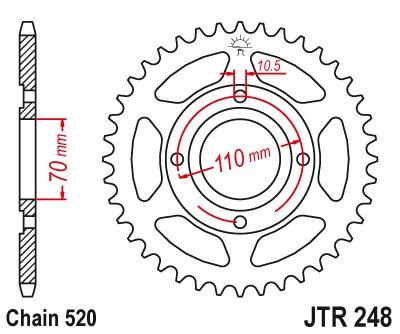 CB 250 (1980 - 1983) steel rear sprocket | JT Sprockets