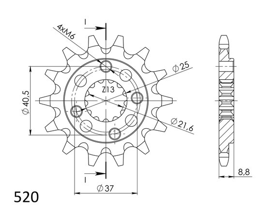 XR 600 R (1991 - 2000) supersprox / jt front sprocket 1309.14 | Supersprox