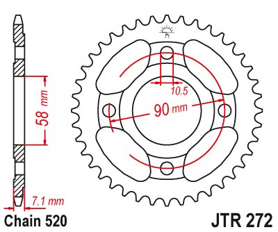 CB 250 TWO FIFTY (1992 - 2002) steel rear sprocket | JT Sprockets