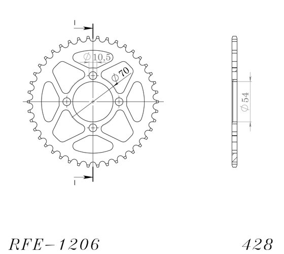 CBR 125 R (2004 - 2010) supersprox / jt rear sprocket 1206.42 | Supersprox