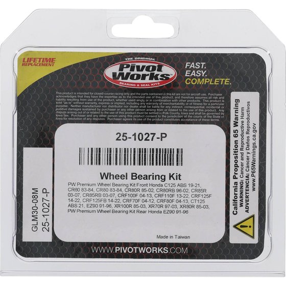 XR 70 R (1997 - 2003) wheel bearing kit front | All Balls