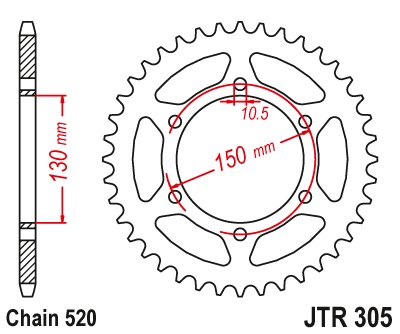 NX 650 DOMINATOR (1995 - 2001) chain wheel 46t pitch 520 jtr30546 | JT Sprockets