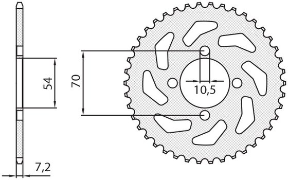 CBR 125 R (2004 - 2010) rear steel sprocket - 42 teeth, 428 pitch | SUNSTAR SPROCKETS