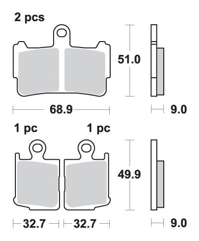 VFR 1200 F (2010 - 2019) brakepads sintered | SBS